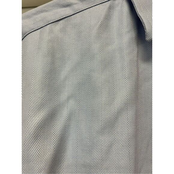 Charles Tyrwhitt Blue & White Fine Stripe Print Button Down Shirt sz 15-1/2 35 - Picture 2 of 7